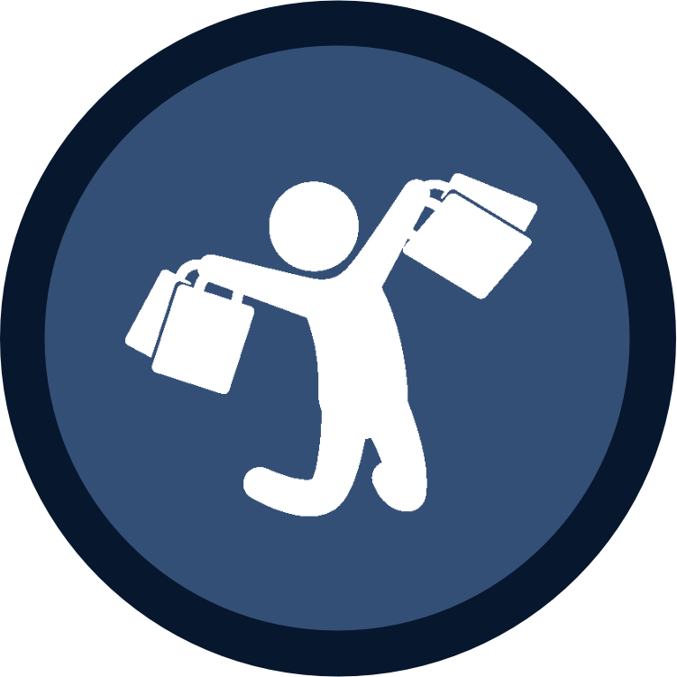 Happy shopper icon